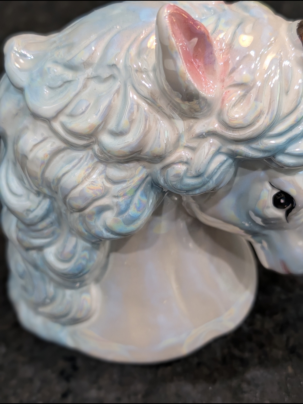Vintage Ceramic Unicorn Head Decor - Picture 5 of 6